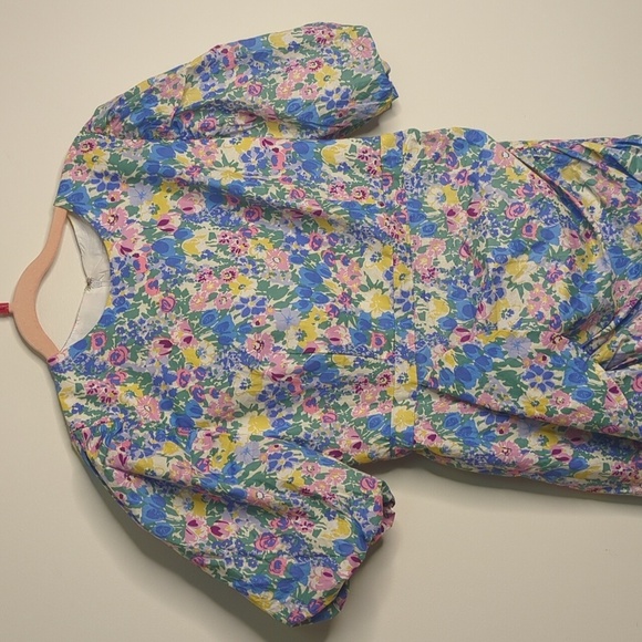 En Saison Puff Sleeve Floral Midi Dress Size Medium Cotton - Picture 8 of 17